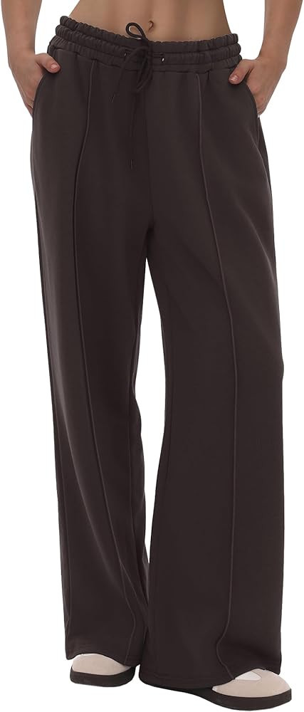 Wide Leg Sweatpants Women - Baggy High Waisted Straight Leg Loose Sweat Pants with Chic Seams Dra... | Amazon (US)