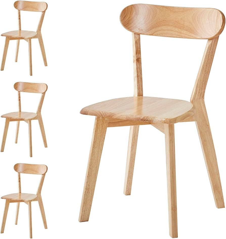 Wooden Louis Dining Chairs Set of 4, Solid Wood Kitchen Chairs with Solid Wood Legs and Frame, Vi... | Amazon (US)