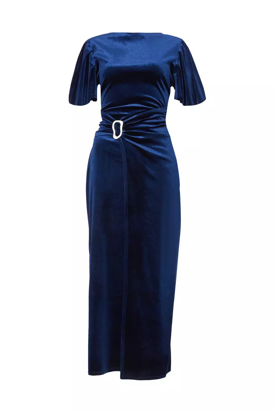 Home/Party/Navy Velvet Buckle Midaxi Dress | Quiz Clothing