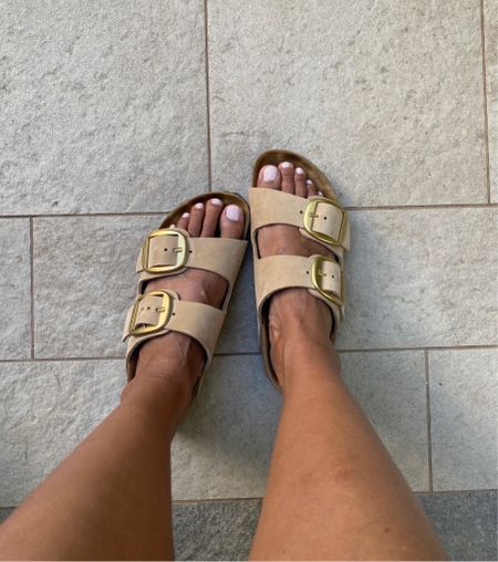 Sandals. Slide sandals. Pretty neutral color called sandcastle. I wear a 6-6.5 and take a 36 in this style. 
Summer outfit. 
Vacation outfit. 
Travel  

#LTKShoeCrush #LTKTravel #LTKOver40