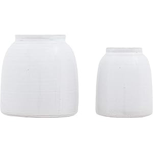 Creative Co-Op Terracotta Vases (Set of 2 Sizes), White | Amazon (US)