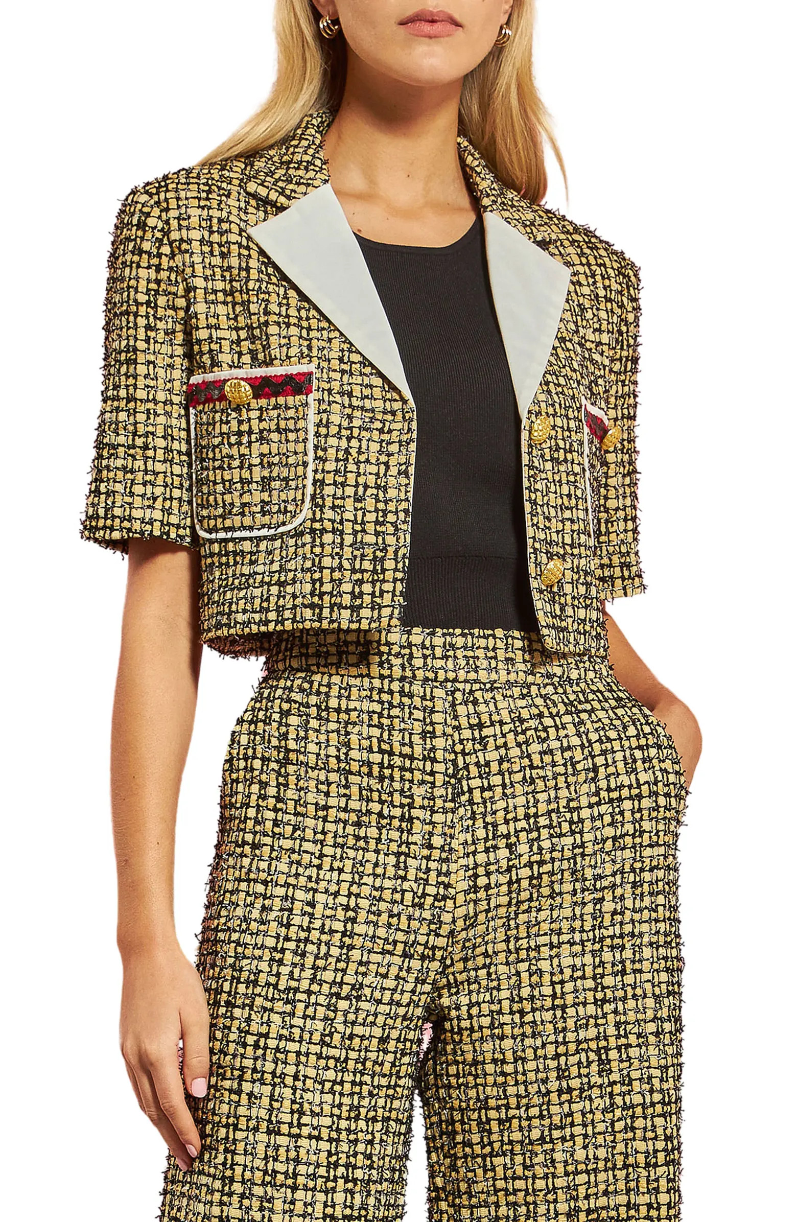 English Factory Premium Tweed Crop Jacket | Nordstrom | Nordstrom