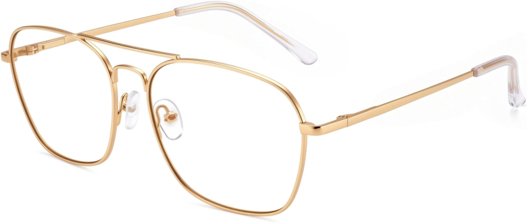 JM Aviator Blue Light Glasses Woman Men Clear Wire Frame Bluelight Glasses | Amazon (US)