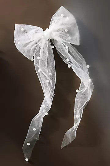 Sheer Pearl-Embellished Bow | Anthropologie (US)