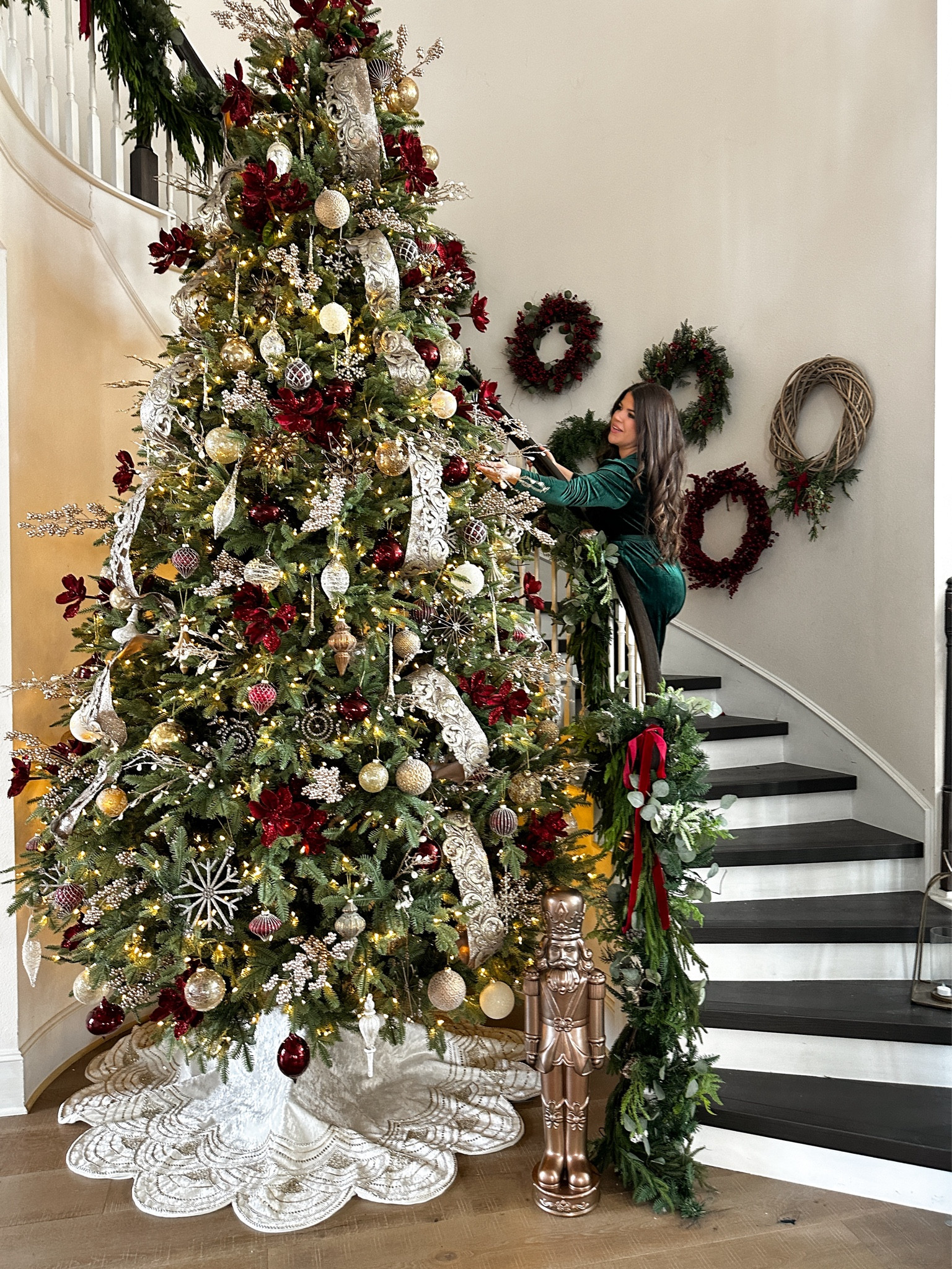 I linked what I could! The tree of my dreams and I am obsessed with this velvet green jumpsuit! #christmas #christmastree #christmasoutfit

#LTKHome #LTKHoliday #LTKCyberWeek