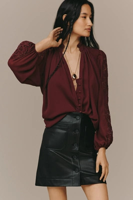 The Colette Faux Leather Mini Skirt by Maeve | Anthropologie (US)