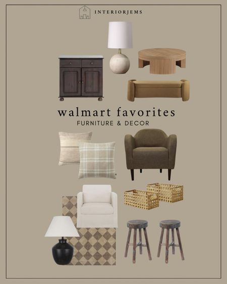 Walmart, favorite furniture and decor, super affordable, accent chair, set of baskets, set of stools on clearance, brown, accent cabinet, accent chair, lounge, chair, table lamp, $10 tiny lamp

#LTKSaleAlert #LTKStyleTip #LTKHome