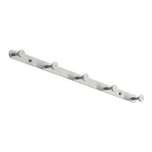 The Container Store® Cylinder Rail 5 Hook Brushed Nickel | The Container Store