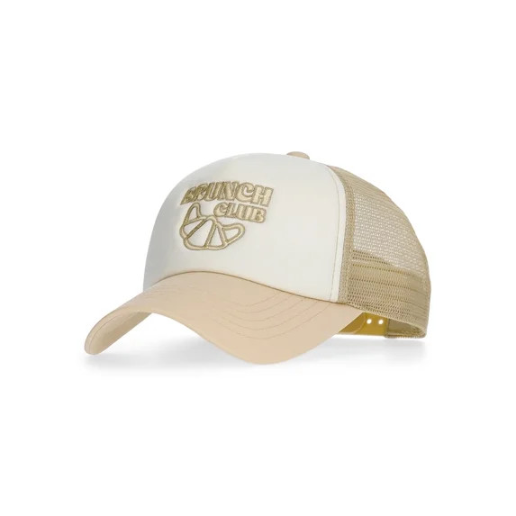 No Boundaries Embroidered Graphic Trucker Hat, Women's, Cream | Walmart (US)