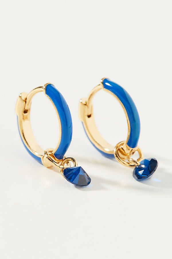 Tatum Huggie Hoop Earrings By Anthropologie in Blue Size ALL | Anthropologie (US)