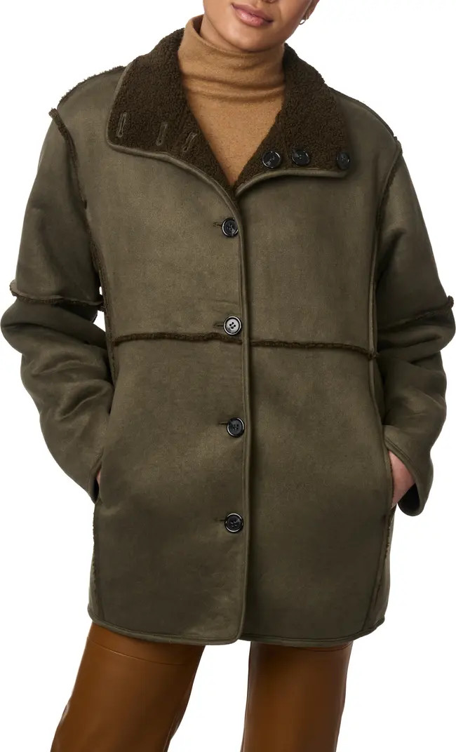 Reversible Faux Suede & Faux Shearling Coat | Nordstrom Rack