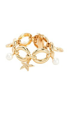 self-portrait Gold Pearl Shell Charm Bracelet in Gold from Revolve.com | Revolve Clothing (Global)