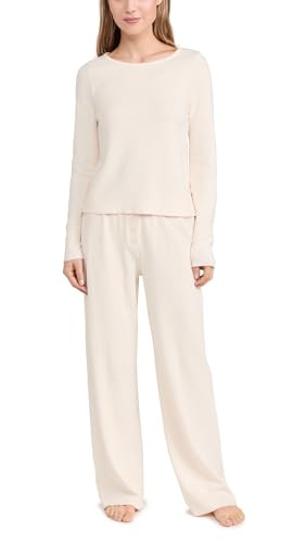 Cozyland by Morgan Lane Women's Ellie Pajama Set, Rosewater, Off White, M | Amazon (US)