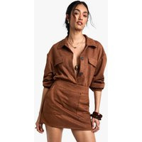 Womens Suede Look Mini Skirt - Brown - 6 | boohoo (US & Canada)