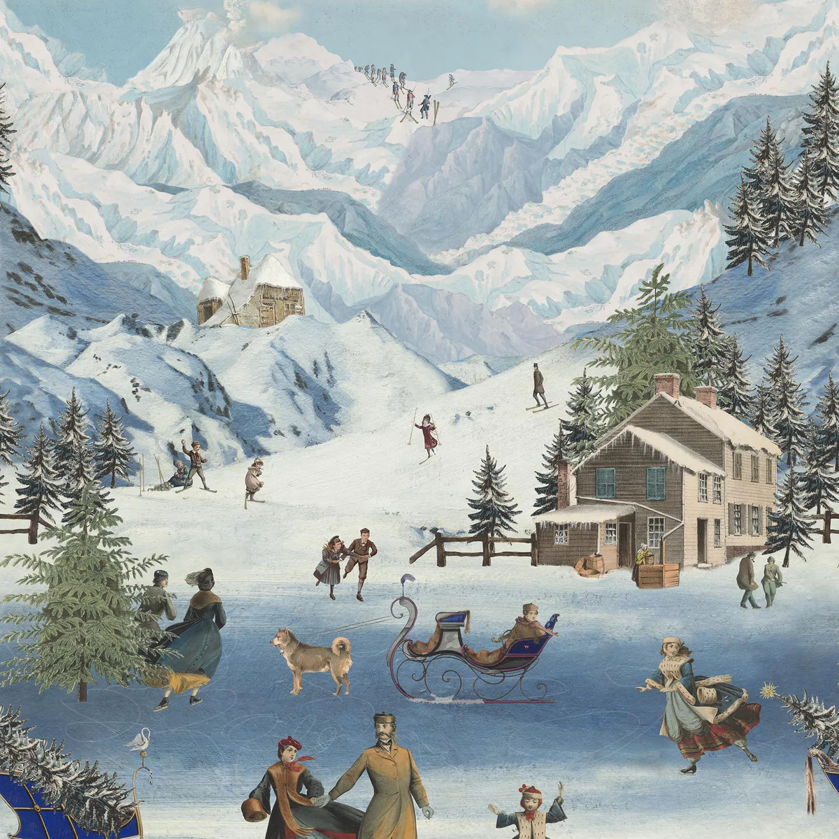 Mindthegap Kaprun White/Blue/Green/Red Wallpaper | DecoratorsBest