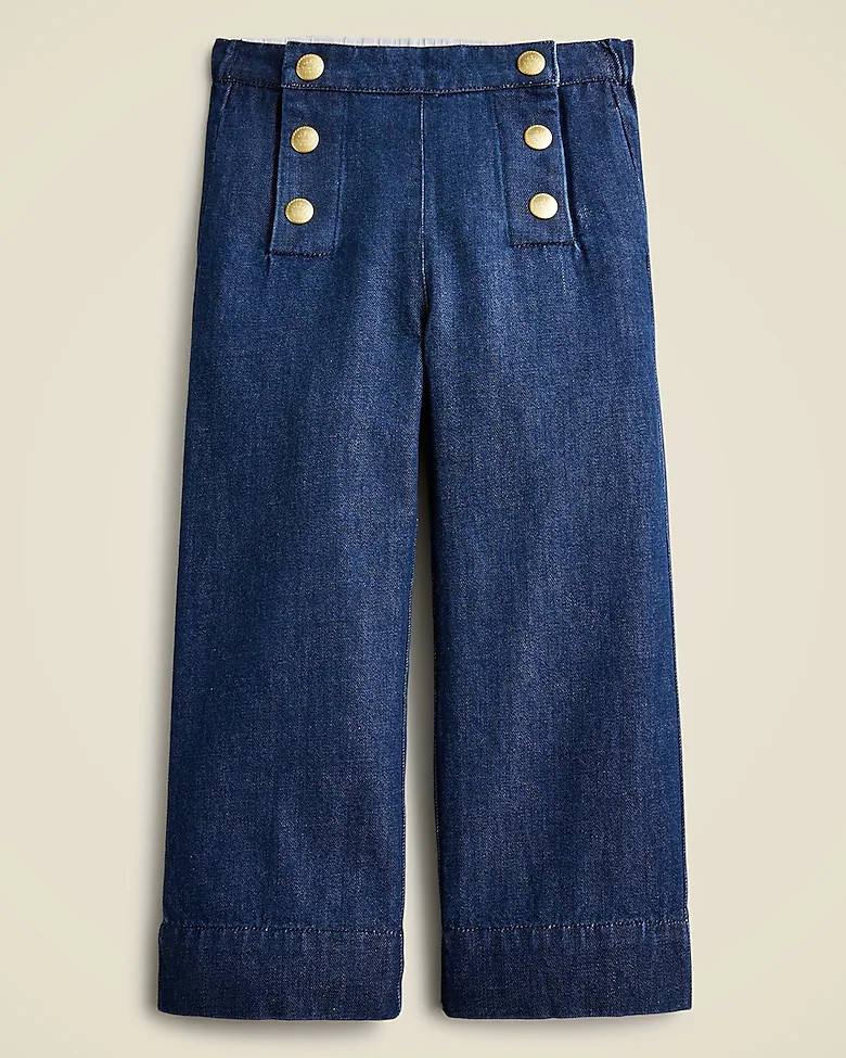 Girls' sailor denim trouser | J. Crew US