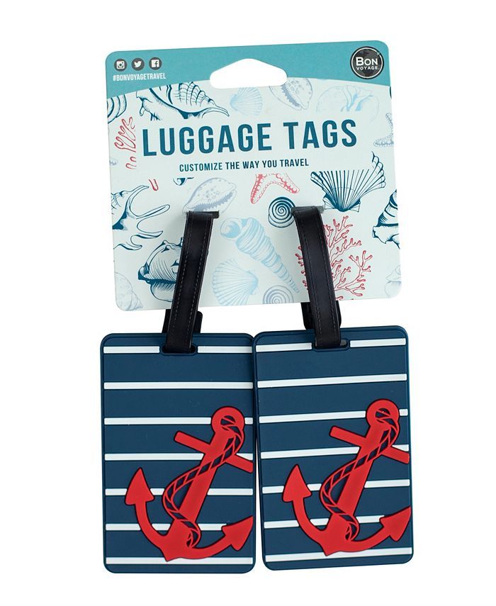 Bon Voyage Coastal Themed 2-Pc. Luggage Tag Set & Reviews - Travel Accessories - Luggage - Macy's | Macys (US)