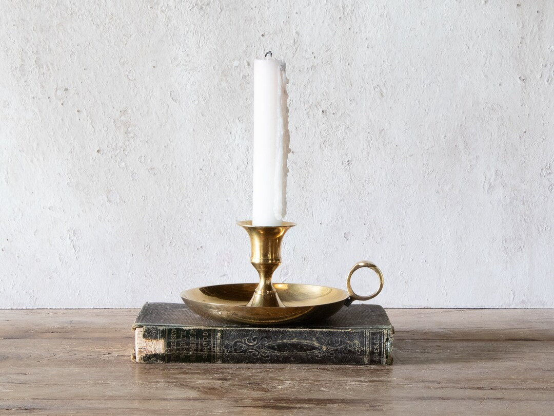 Brass Chamberstick With Finger Loop, Vintage Brass Candle Holder With Carrying Handle - Etsy | Etsy (US)