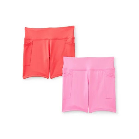 Athletic Works Girls Active Bike Shorts, 2-Pack, Sizes 4-18 & Plus | Walmart (US)
