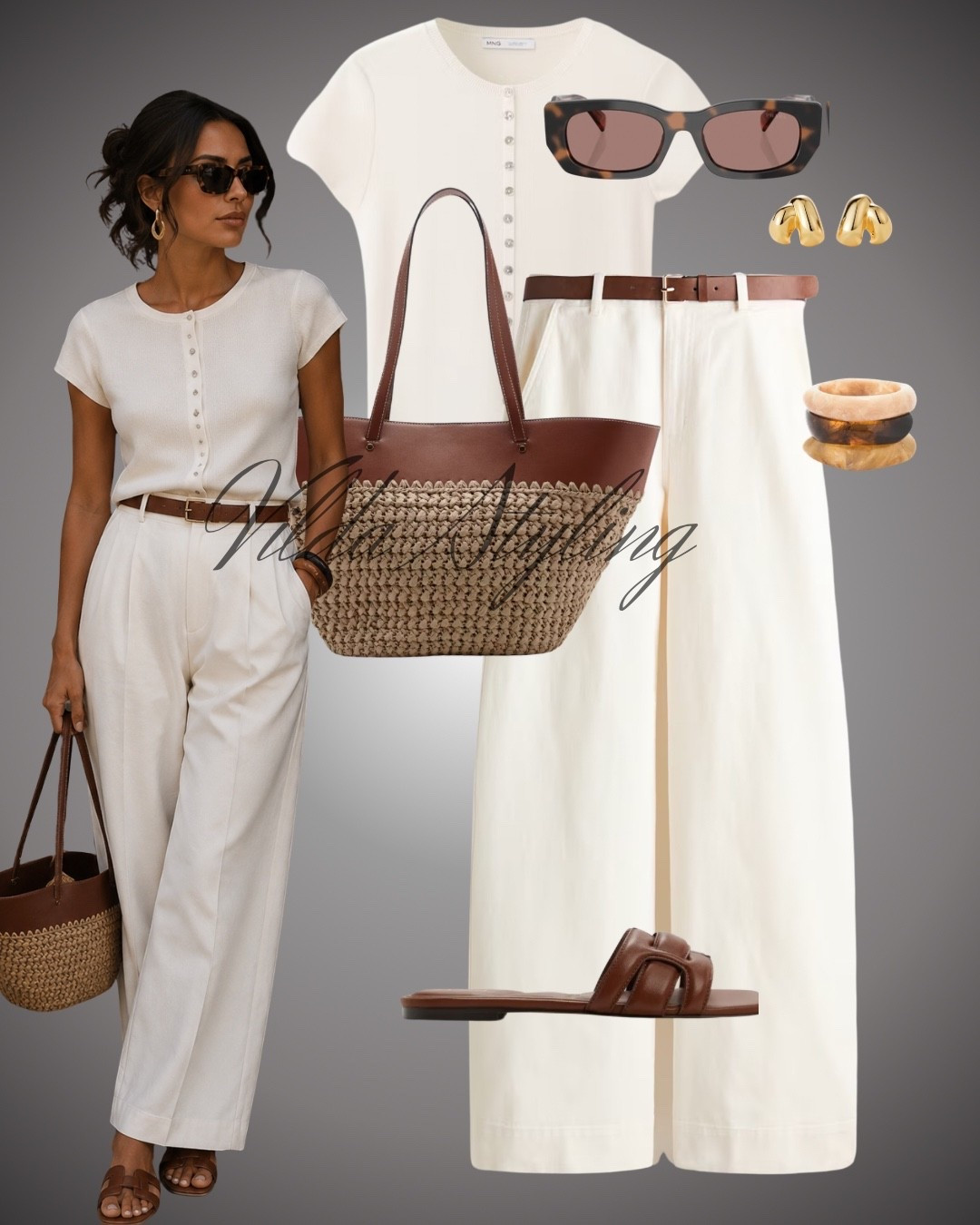 This outfit combination of a classic short-sleeve cardigan and high-waisted wide-leg trousers is so effortless. Perfect for a casual Friday, a coffee run, or even working from a patio #workfromhome #casualchic #effortlessstyle #creamandbrown #ltkeurope

#LTKsummer #LTKworkwear #LTKstyletip