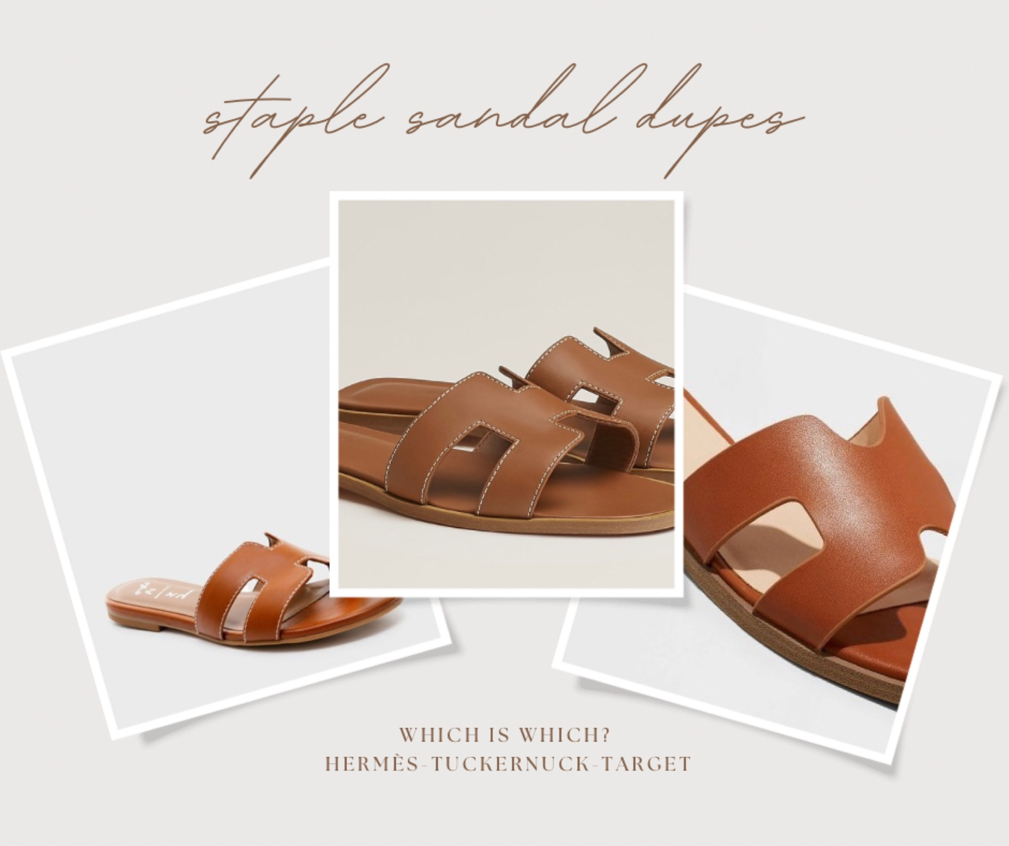 I’m not usually a dupe girl but I came out of a long hibernation for a new sandal I just picked up 👀 Hermès vs. Tuckernuck Vs. Target… which is which? 





#LTKSeasonal #LTKxTarget #LTKfindsunder100