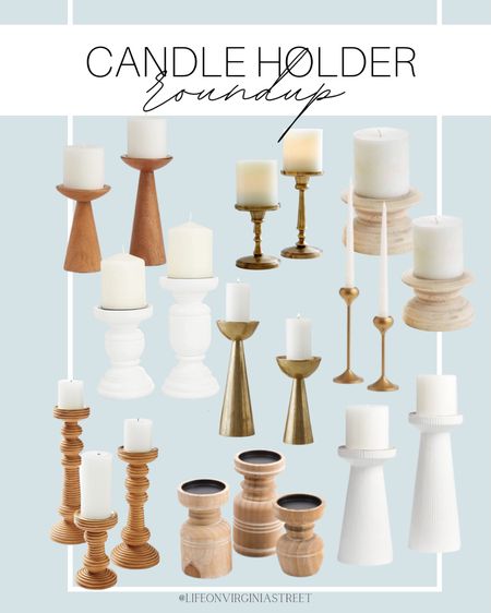 Candle holder roundup! So many different styles, sizes, colors, shapes, and prices! Love all of these!! 

candle holder, home decor, coastal style, coastal living, coastal home finds, coastal  home, coastal living room, coastal entry way, pottery barn, amazon, amazon home, world market, tj maxx, bedroom decor, beach house decor 