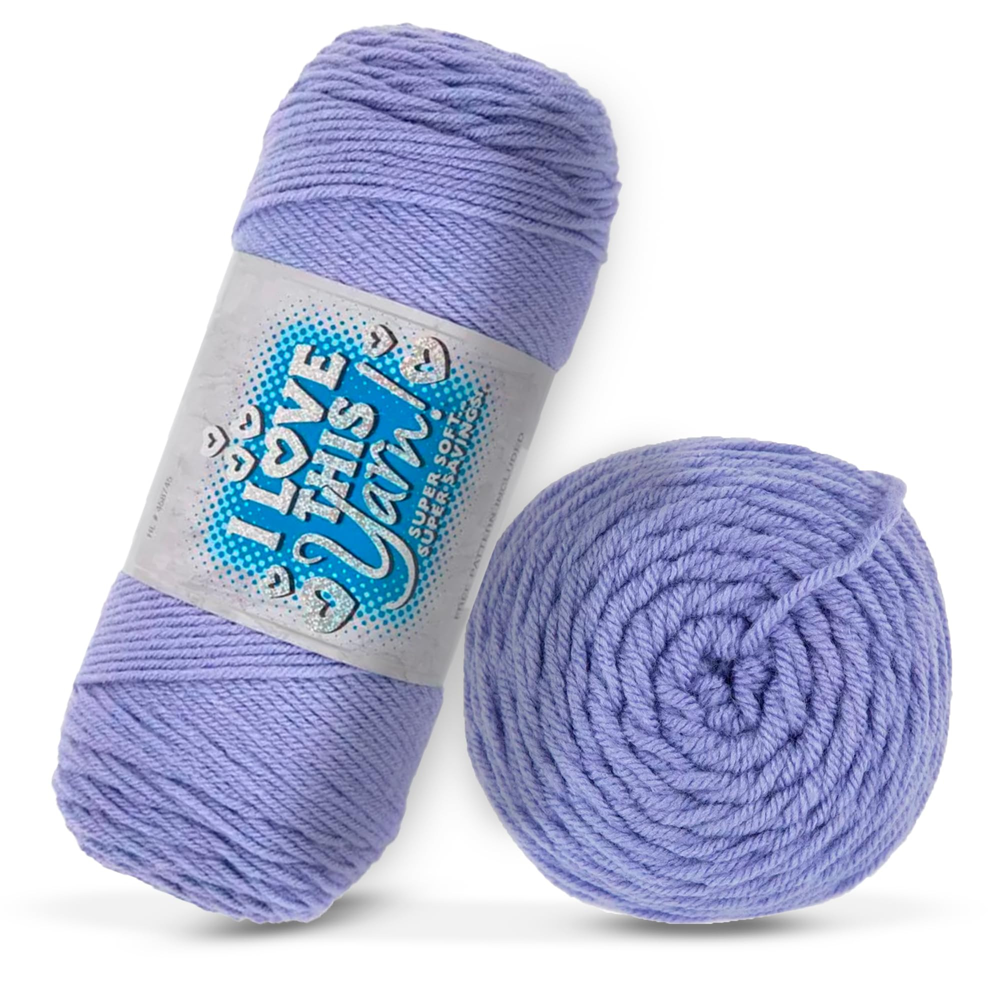 I Love This Yarn 4 - Medium Yarn for Crocheting & Knitting – Soft Yarn Skein – 355 Yards of Acrylic Yarn for Crocheting Blankets, Hats, & More – Craft Supplies for Handcrafting Accessories, Periwinkle | Amazon (US)