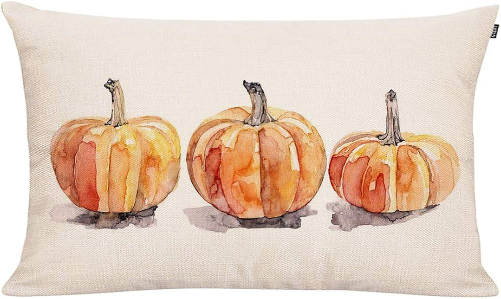 GTEXT 20x12 inch Farmhouse Pillow Covers Fall Pumpkins Pillow Cover Long Cushion Cover Farm Decor... | Amazon (US)