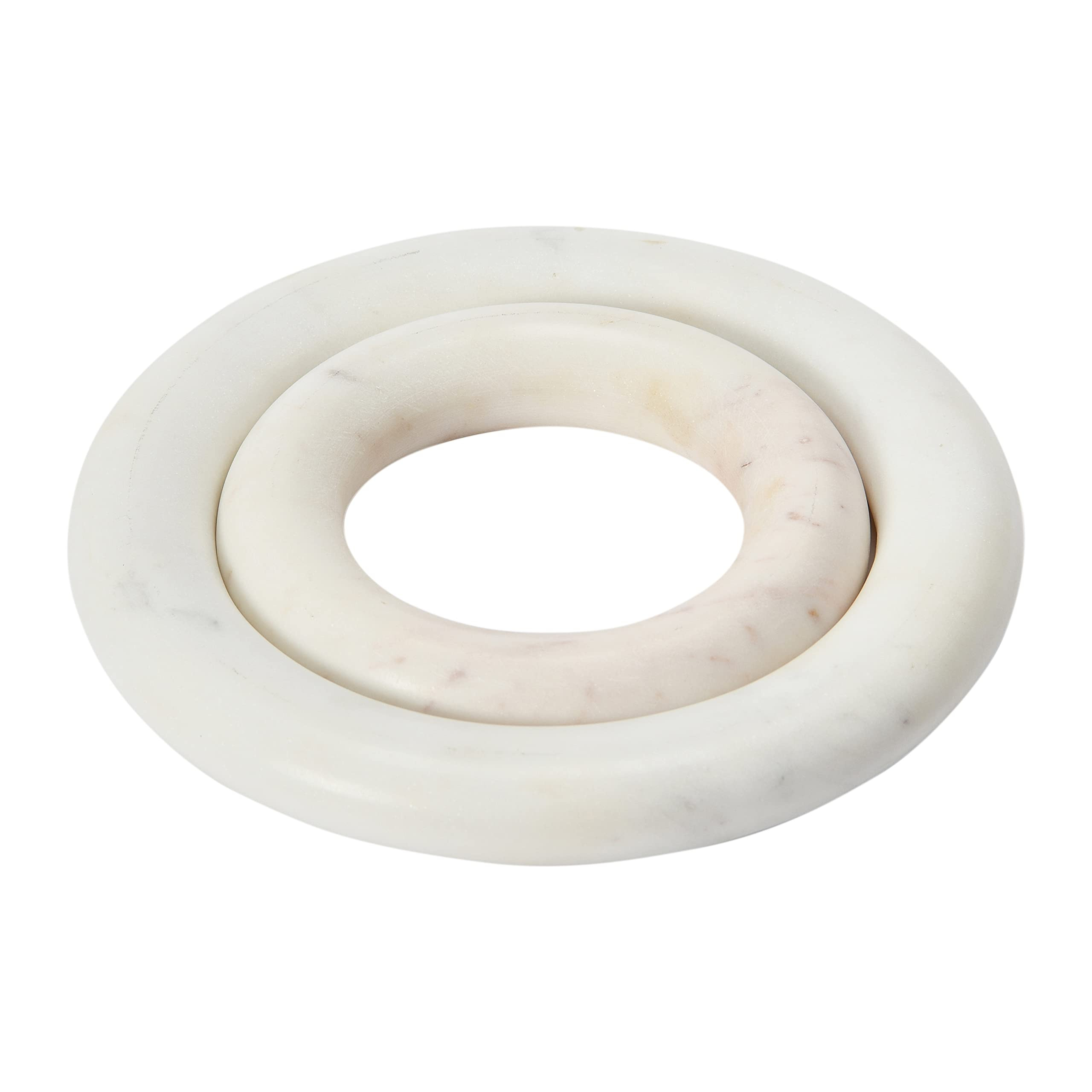 Creative Co-Op Marble Trivets for Dining Table, Set of 2, 8" round, White | Amazon (US)