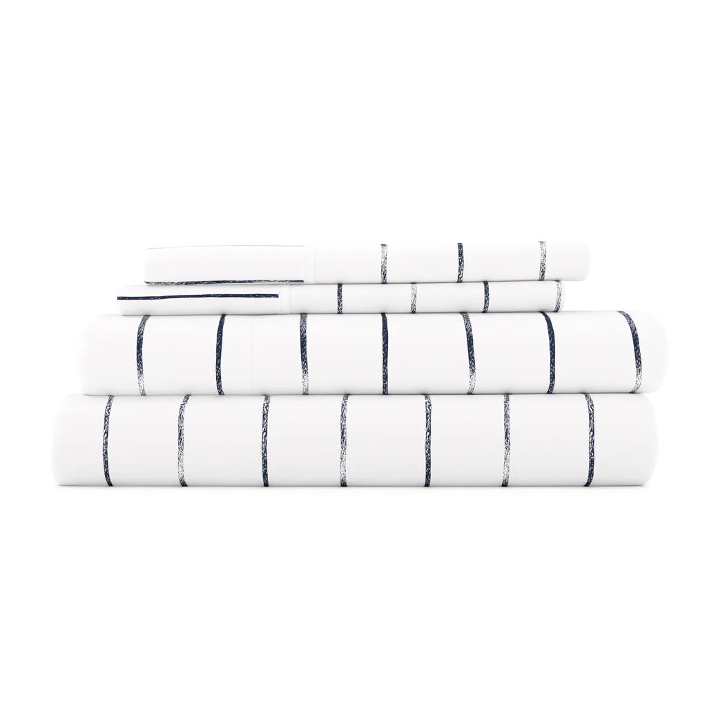 Buy Distressed Field Stripe Pattern 4-Piece Sheet Set | LINENS & HUTCH | Linens and Hutch