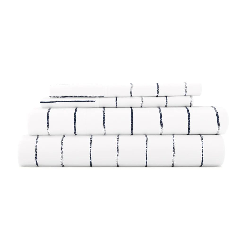 Buy Distressed Field Stripe Pattern 4-Piece Sheet Set | LINENS & HUTCH | Linens and Hutch