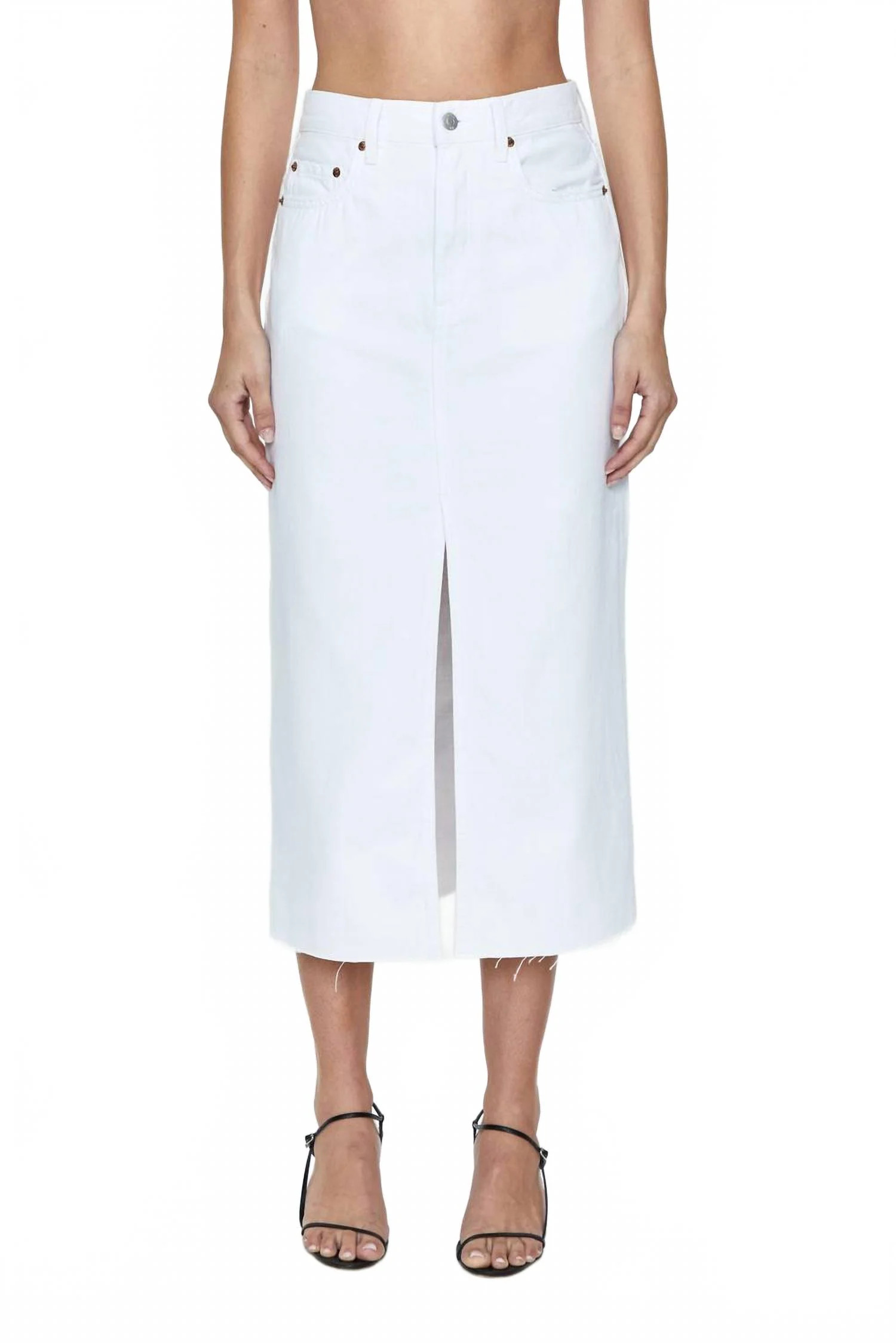 Alice Midi Skirt In White | Shop Simon