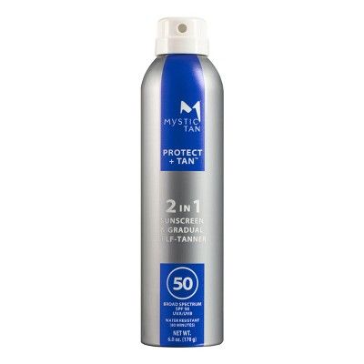 Mystic Tan Protect 2-in-1 Sunscreen and Gradual Self-Tanner Spray - SPF 50 - 6oz | Target