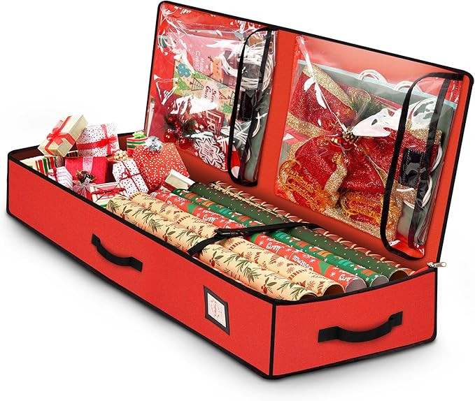 HikooLSS Wrapping Paper Organizer Storage Container 600D Heavy Duty Tear Proof for Holiday Christ... | Amazon (US)