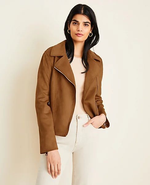 Faux Suede Moto Jacket | Ann Taylor | Ann Taylor (US)