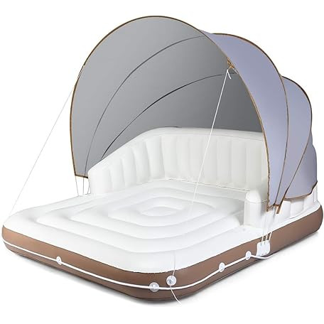 Giantex Canopy Island, Pool Float w/SPF50+ Retractable Detachable Sunshade, Adult w/2 Cup Holders... | Amazon (US)