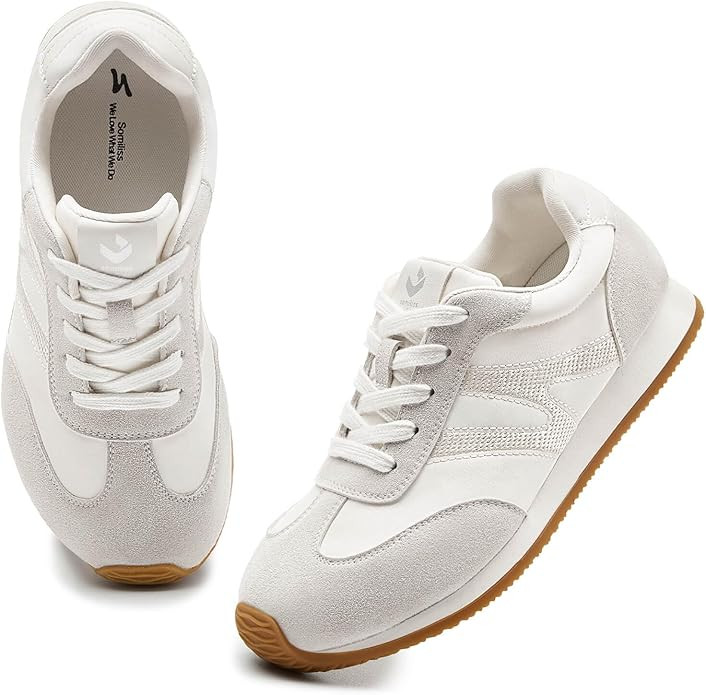somiliss Women Fashion Wide Toe Box Sneakers with Low Arch Support | Breathable suede fabric uppe... | Amazon (US)