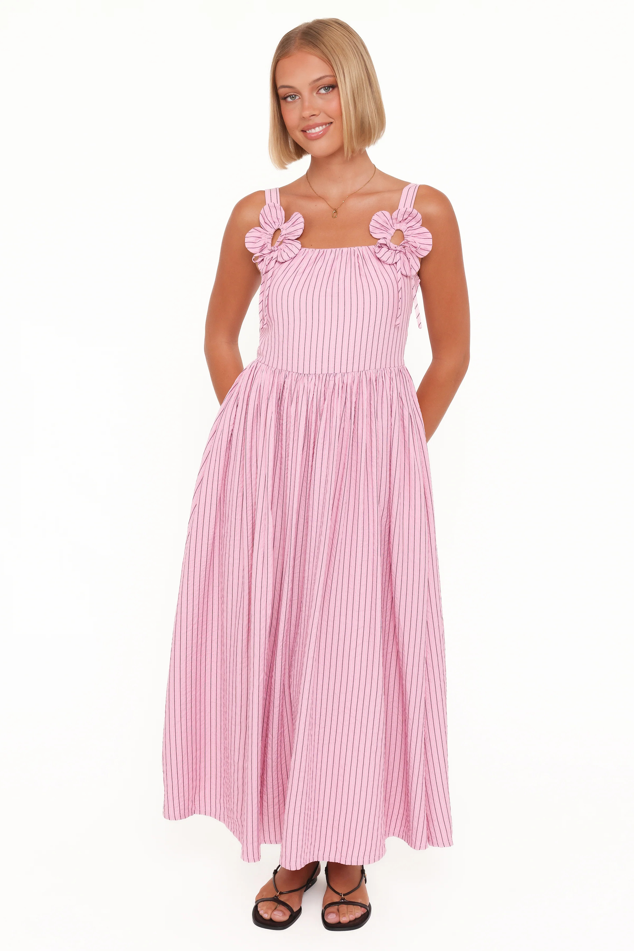 Alden Maxi Dress - Pink/White Stripe | Petal & Pup (US)