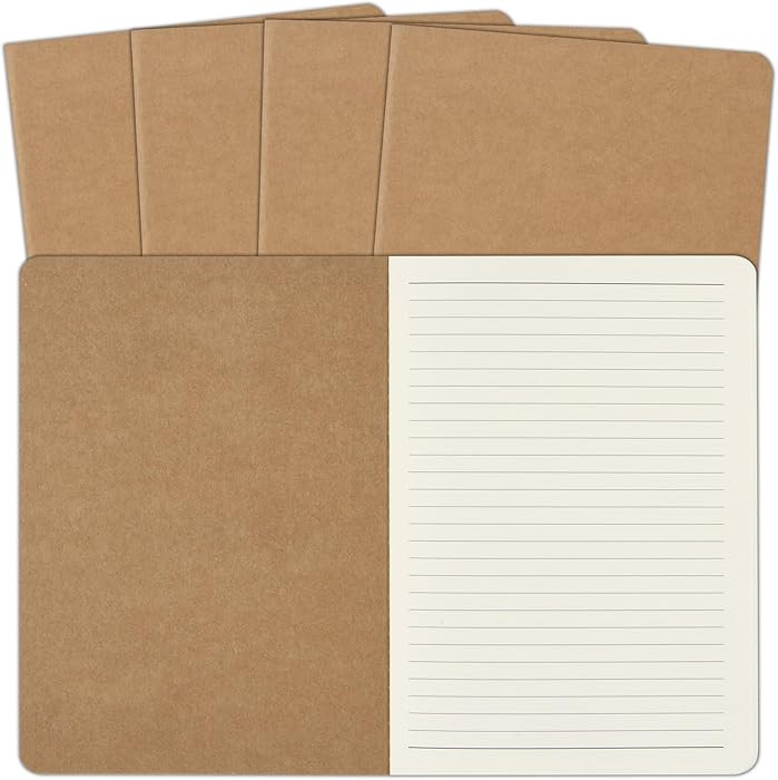ZCZN 5 Pack A5 Kraft Notebooks Bulk, 8.15x5.5 Inches Lined Paper Journaling Notebooks, Notebooks ... | Amazon (US)