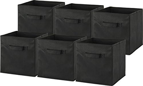 6 Pack - SimpleHouseware Foldable Cube Storage Bin Organizer, Black | Amazon (CA)