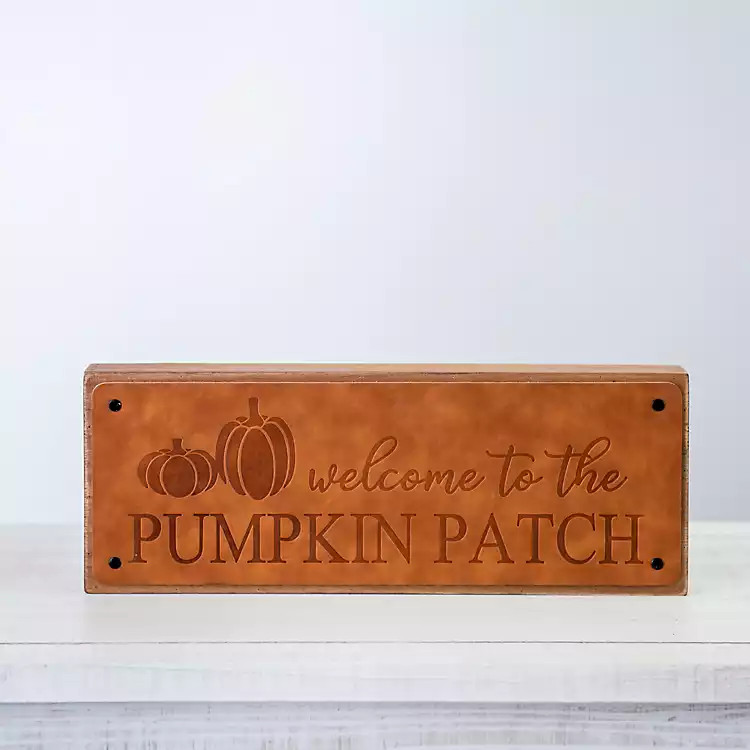 Pumpkin Patch Leather Box Sign | Kirkland's Home