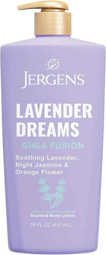 Jergens Shea Fusion Lavender Dreams Body Lotion, Moisturizer with Shea Butter & Vitamin E, 14 Fl ... | Amazon (US)