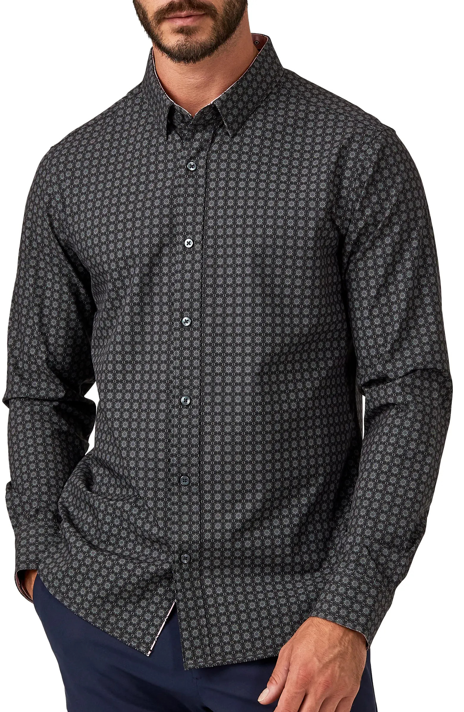 7 Diamonds Liberty Geometric Stretch Button-Up Shirt | Nordstrom | Nordstrom