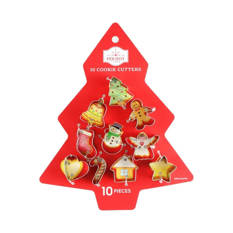 Mini Stainless Steel Christmas Cookie Cutters, 10 Count, by Holiday Time | Walmart (US)