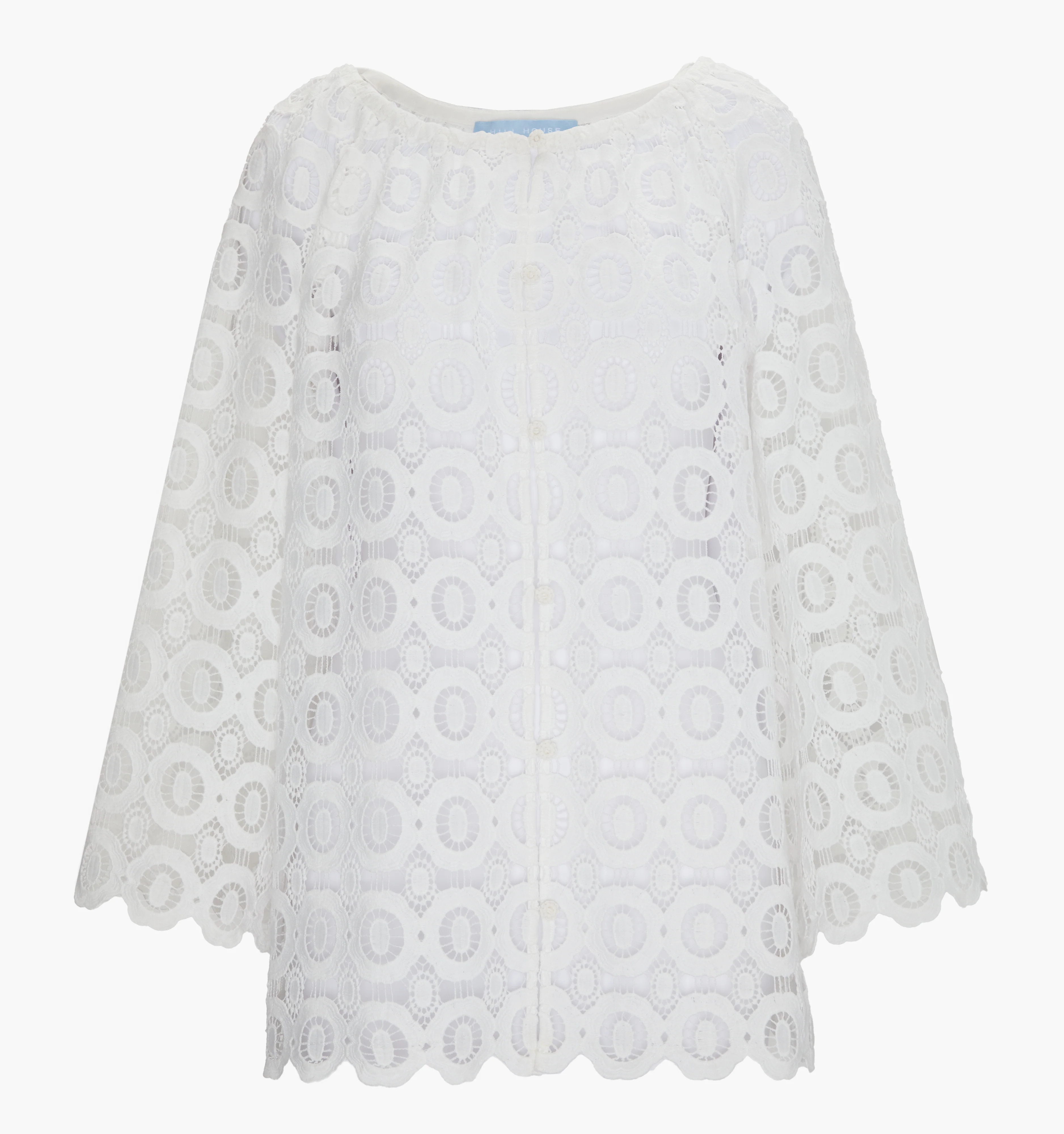 The Enella Tunic | White Broderie / XXS | 100% Polyester | Hill House Home | Hill House Home US