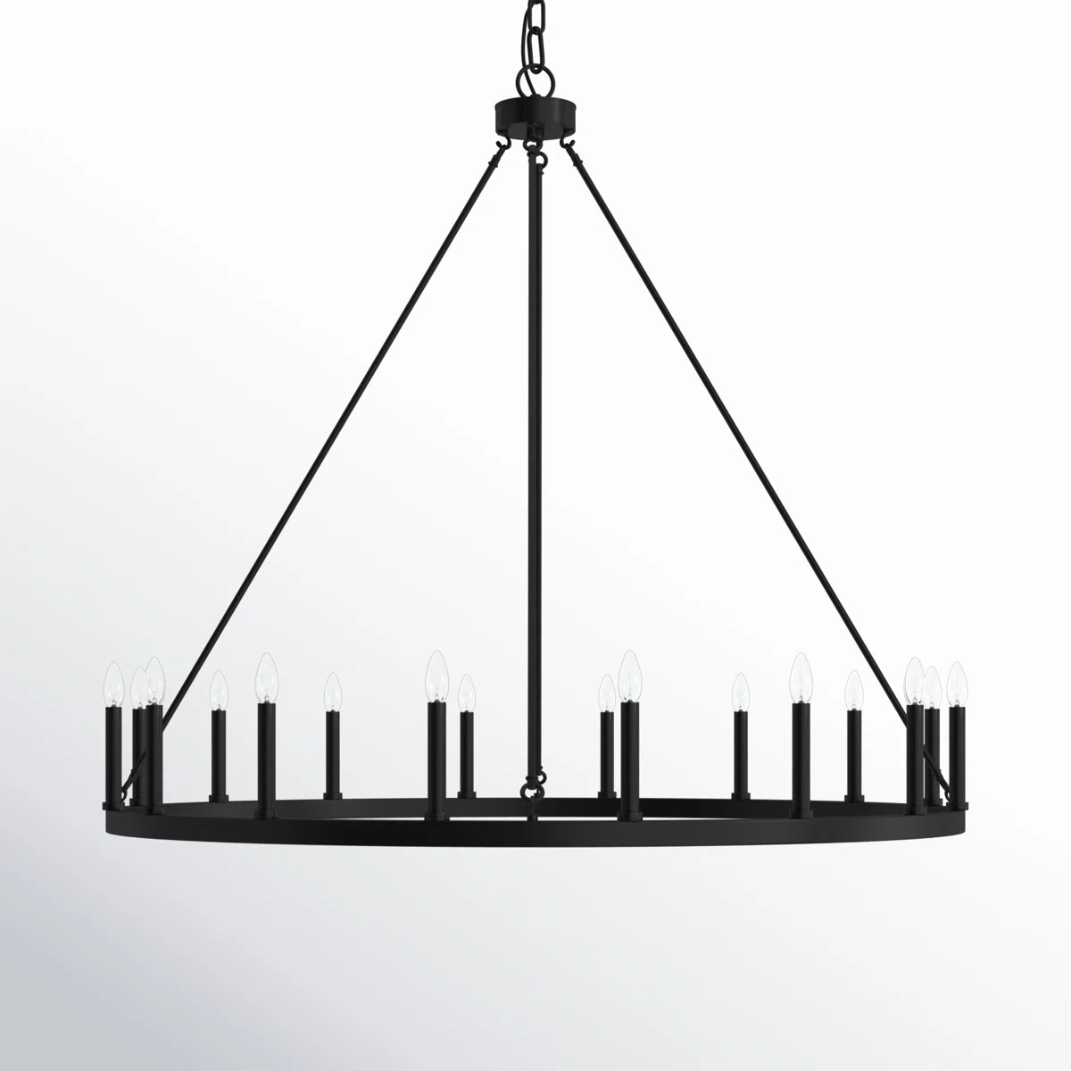 Adriana 47" W 16-Light Dimmable Wagon Wheel Chandelier with Sloped Ceiling Adapter | Wayfair North America