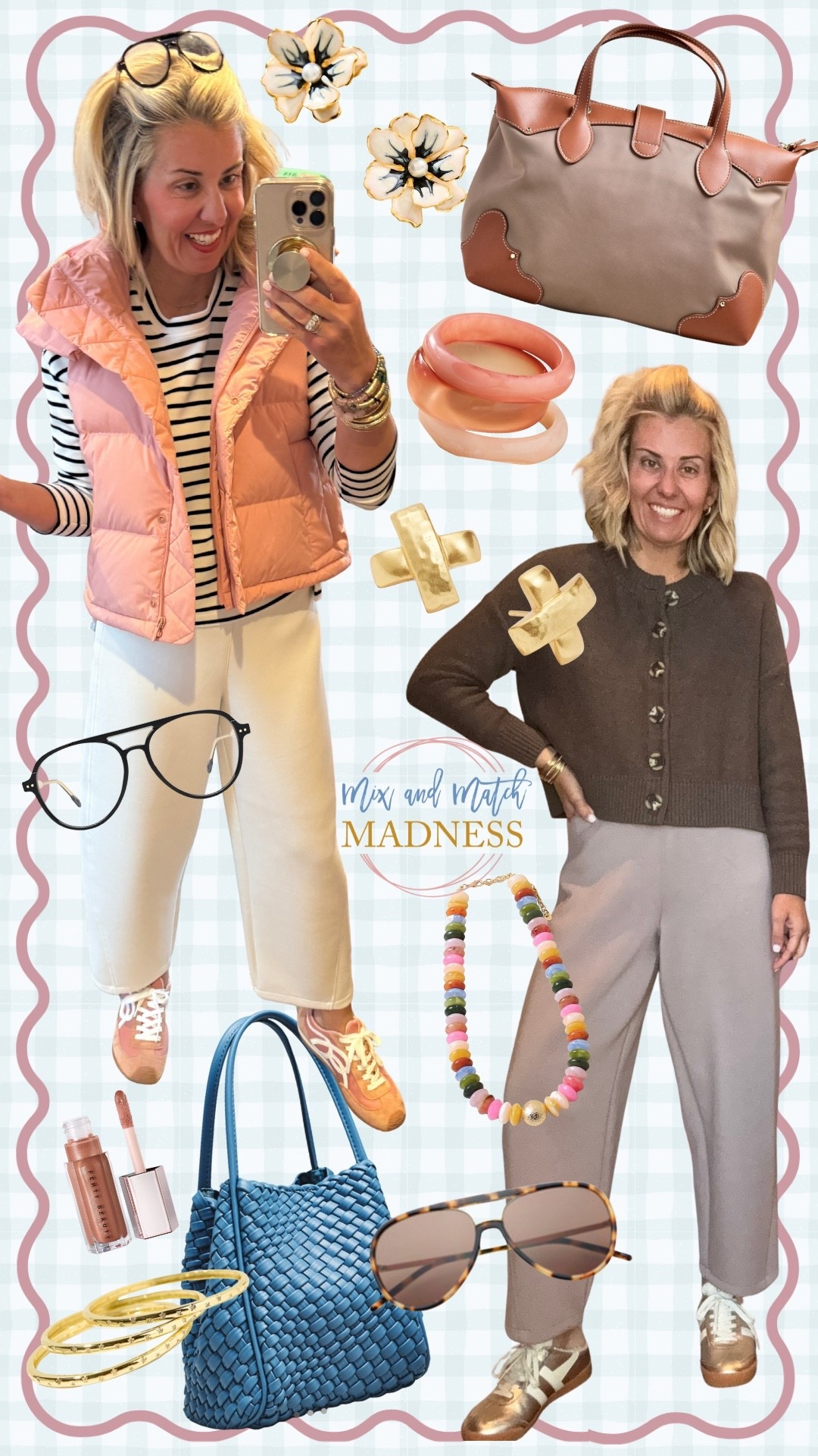 So much goodness here and my tee, pants, Stoney Clover bag and necklace are ALL  on sale! 

Vest - 2
Tee - xs
Pants - small petite
Cardigan - xs
Shoes - 8

#LTKSaleAlert #LTKOver40 #LTKmomlife