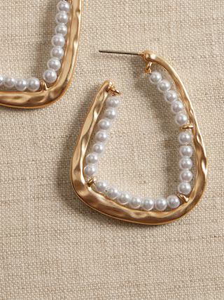 Pearl Hoop Earrings | Banana Republic Factory