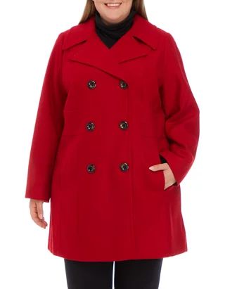 Plus Size Melton Peacoat | Belk