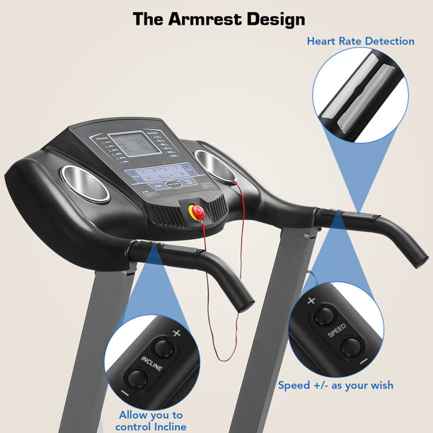 MaxKare 2.5 HP Power Treadmill with 12% Auto Incline Folding Treadmill Running Machine 8.5 MPH Sp... | Walmart (US)